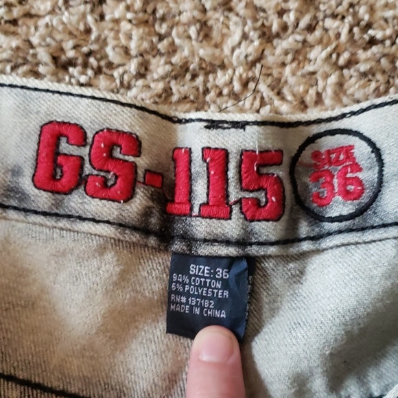 GS-115 Men Gray & Black Distressed Jeans Sz 36 - Picture 6 of 8